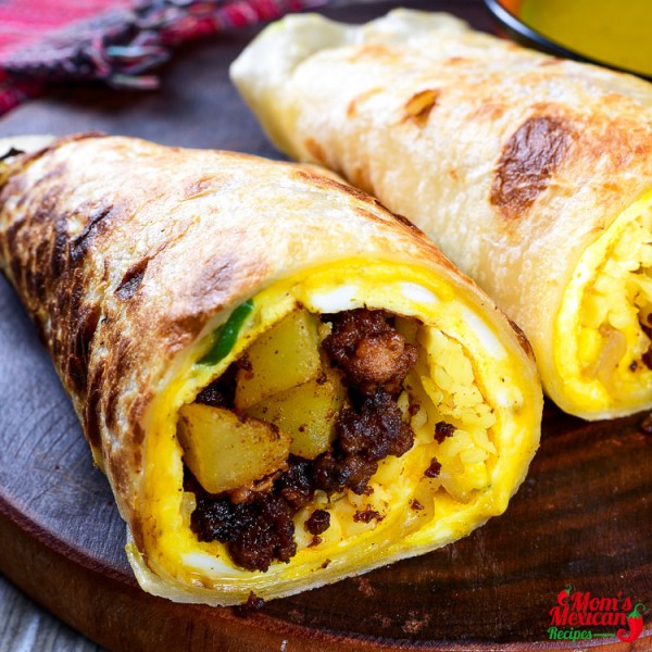 Chorizo Breakfast Burritos Recipe Mom's Mexican Recipes